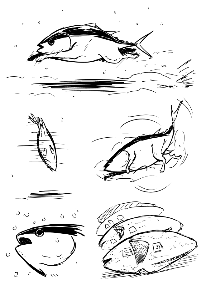 50 - 魚類 - 初めてみる雪に大はしゃぎするマグロ[pid=66923976]