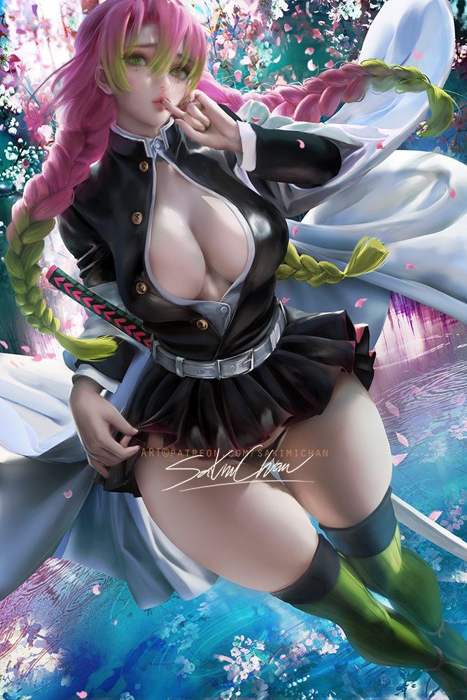 9 - sakimichan - 甘露寺蜜璃 Mitsuri pinup[pid=77794665]-ACG-二次元游戏动漫视频分享平台